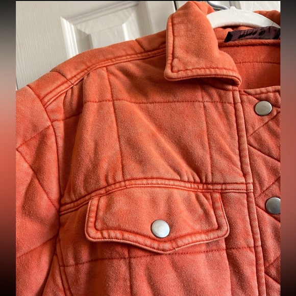 Orange Mineral Washed Quilted Jacket - size Medium - Picture 6 of 7